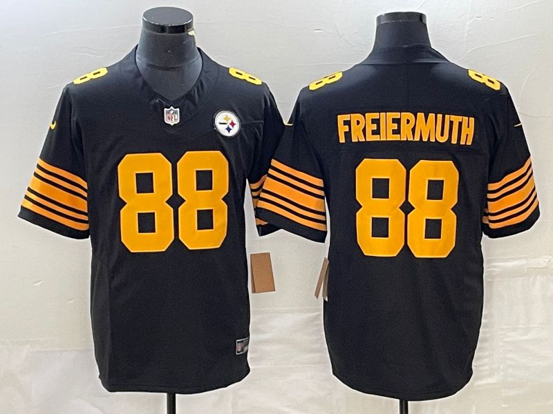 Men Pittsburgh Steelers #88 Freiermuth Nike Black Vapor Limited NFL Jersey